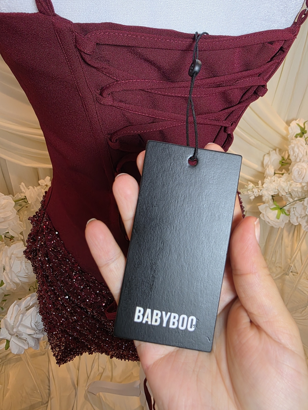 Unknown Brand Burgundy Sequin Mini Dress - Picture 6 of 11